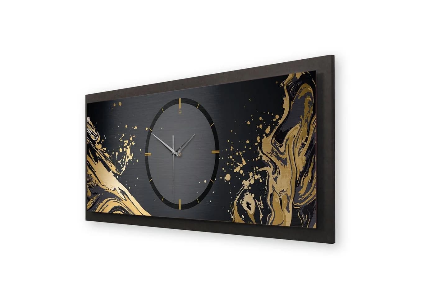 Kreative Feder Wanduhr 3D Designer-Wanduhr Golden Liquid