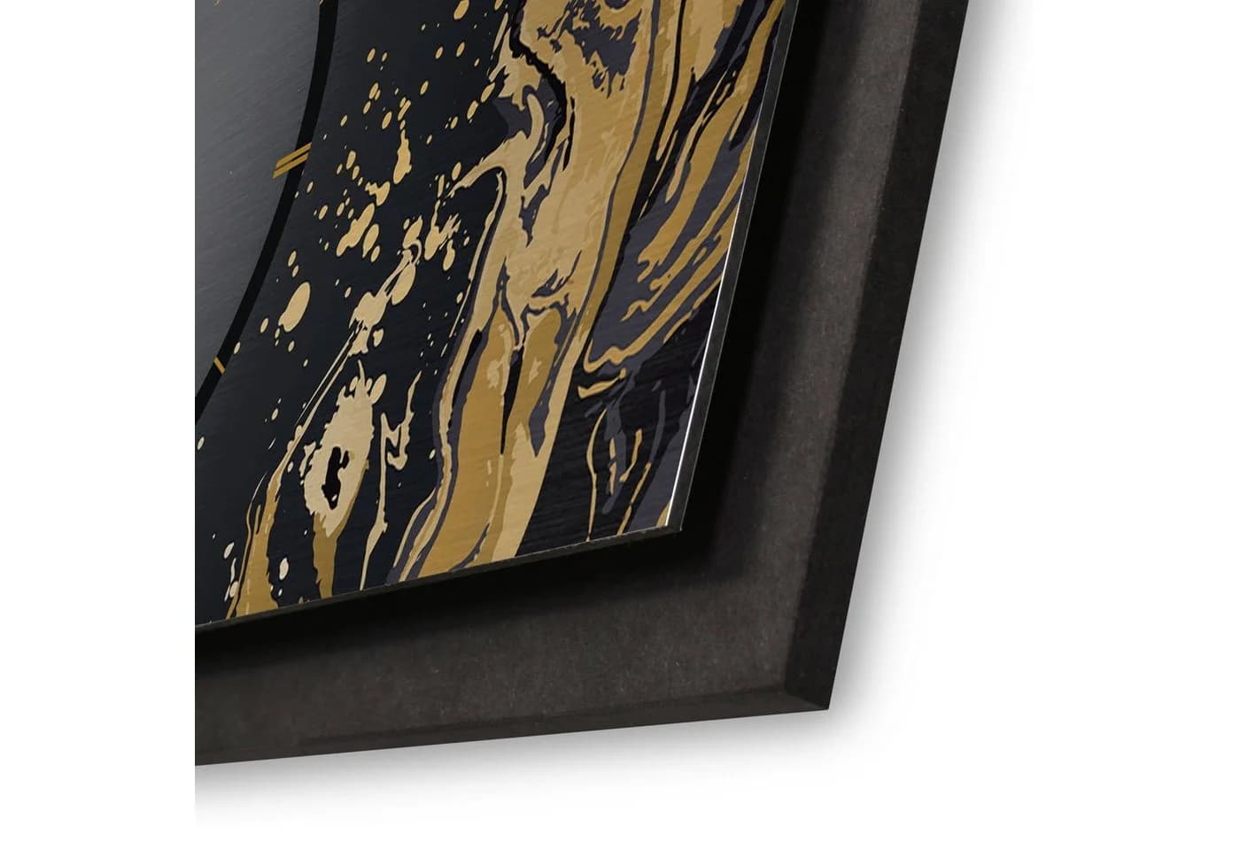 Kreative Feder Wanduhr 3D Designer-Wanduhr Golden Liquid - Bild 3