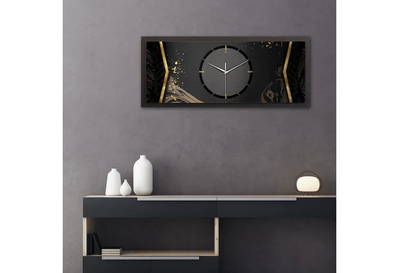 Kreative Feder Wanduhr 3D Designer-Wanduhr Abstract Black Modern - Bild 4