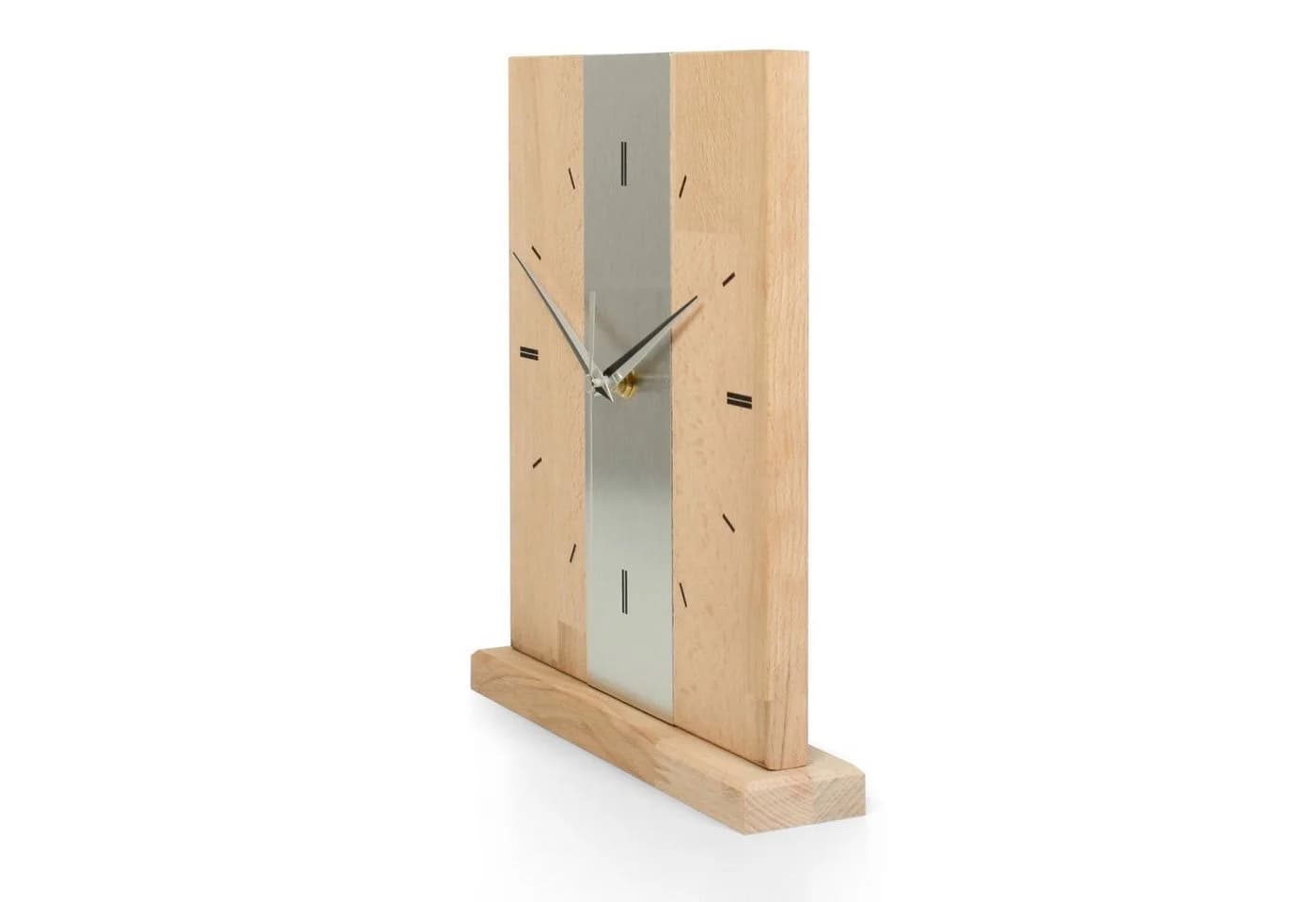 Kreative Feder Standuhr Silver Stipe Massivholz Modern