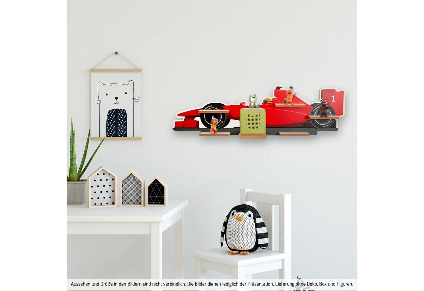 Kreative Feder Kinderregal Rennauto Rot mit Magnetplättchen für Tonies - Bild 4