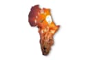 Kreative Feder Designer-Wanduhr Afrika Landkarten-Design Orange Bild 1