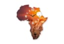Kreative Feder Designer-Wanduhr Afrika Landkarten-Design Orange Bild 2