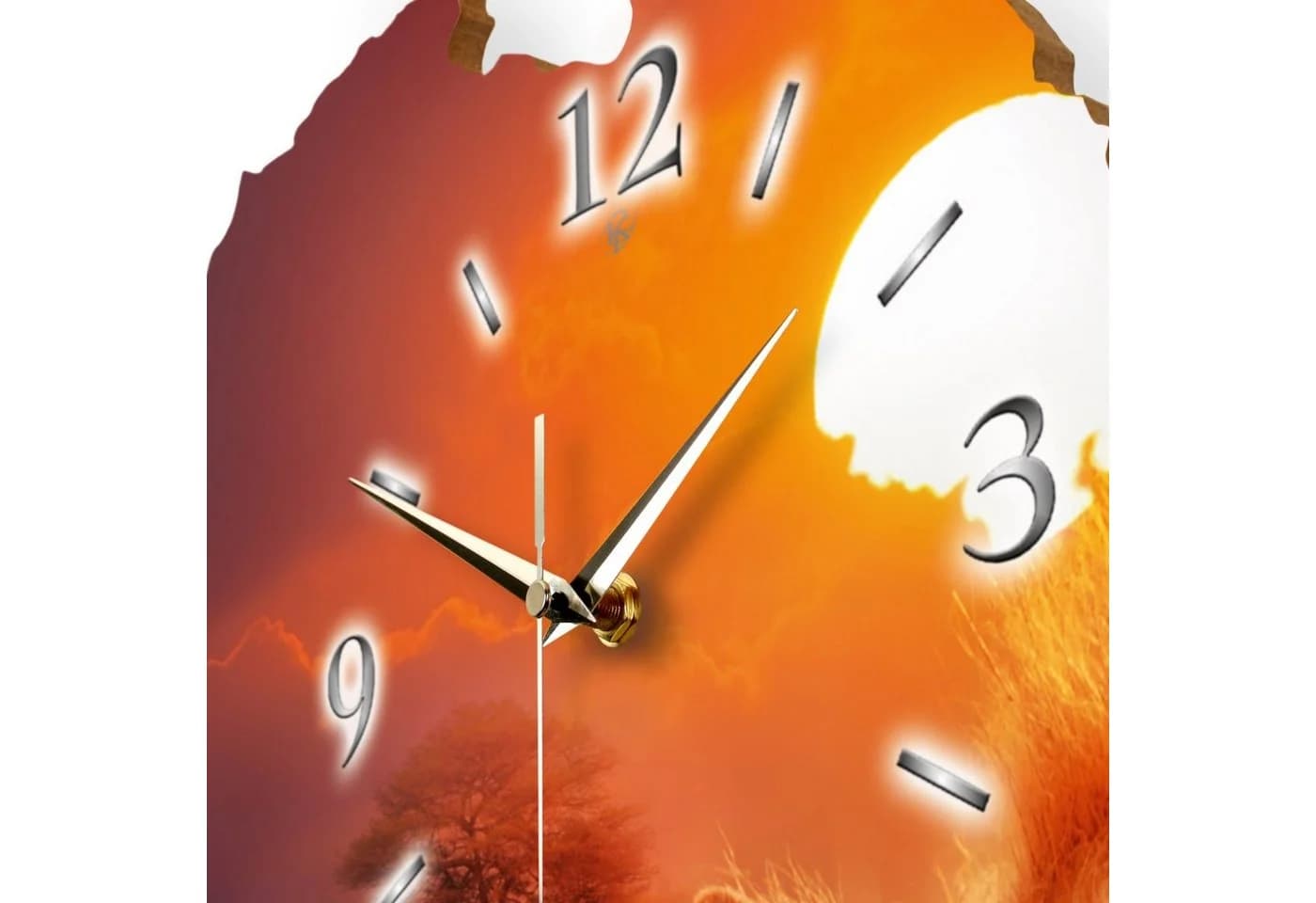 Kreative Feder Designer-Wanduhr Afrika Landkarten-Design Orange - Bild 3