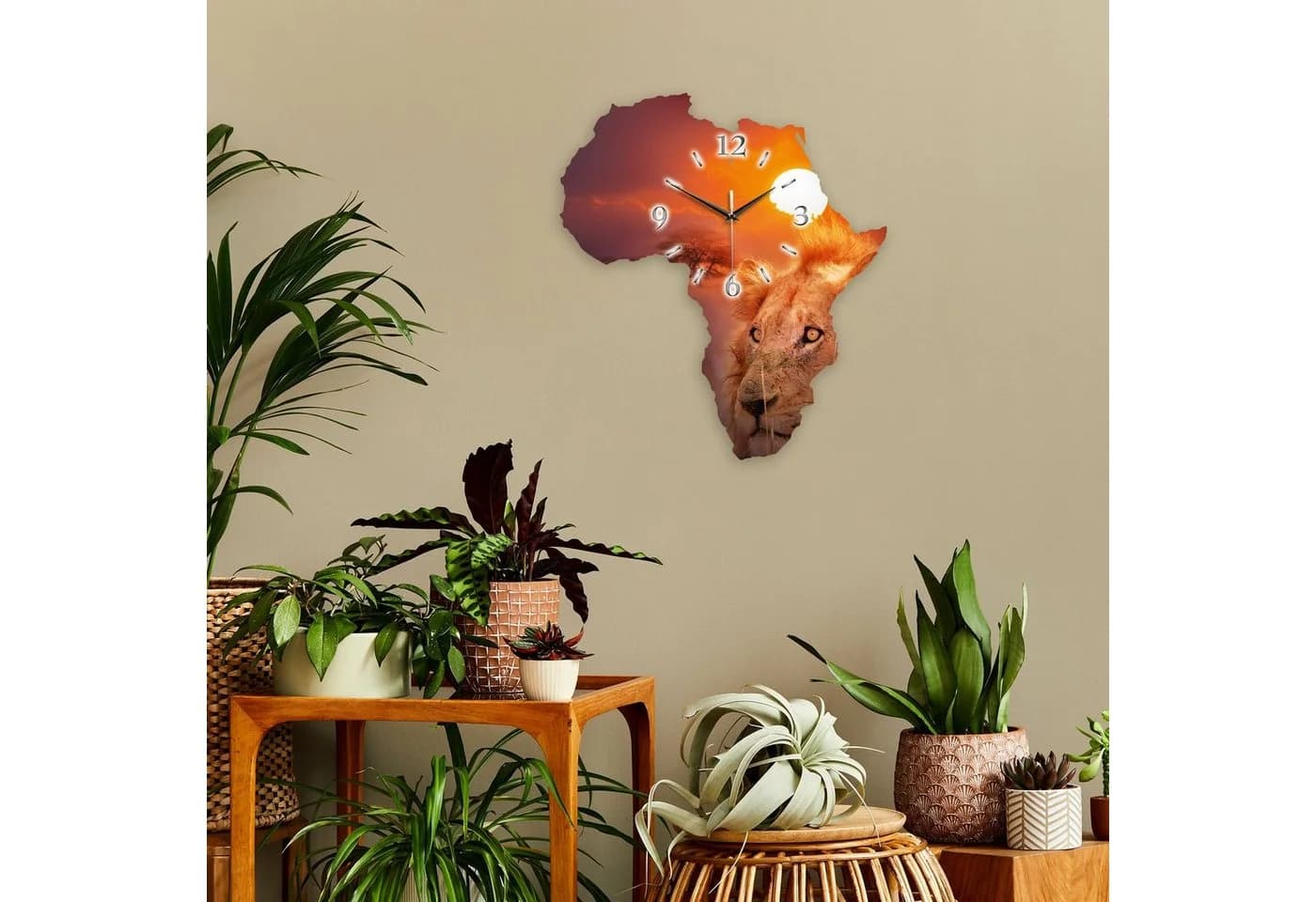 Kreative Feder Designer-Wanduhr Afrika Landkarten-Design Orange - Bild 5