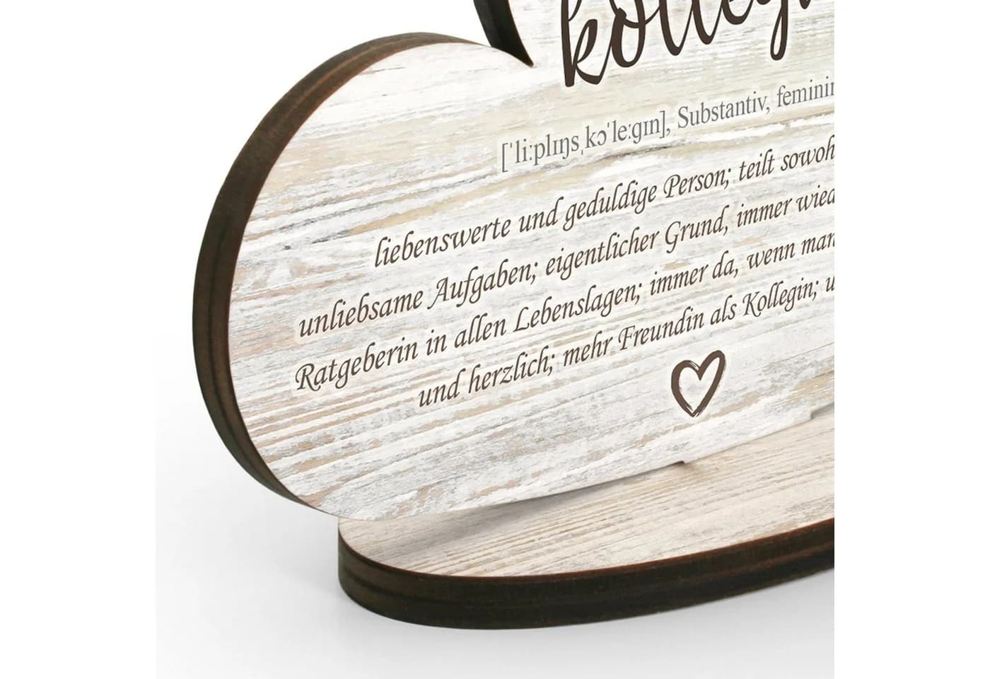 Kreative Feder Herz-Aufsteller „Lieblingskollegin“ - Freistehende Holz-Deko - Bild 3