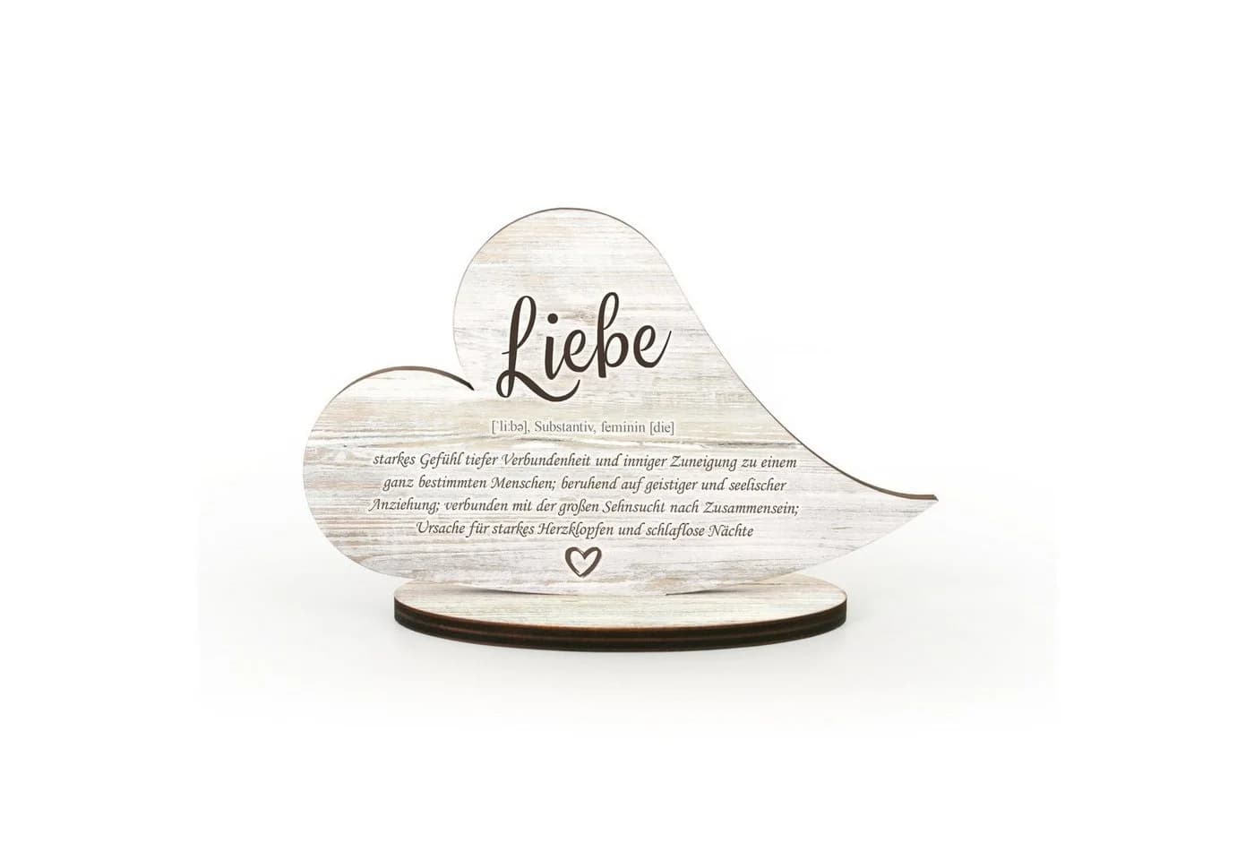 Kreative Feder Herz-Aufsteller Liebe Holz-Deko - Bild 2