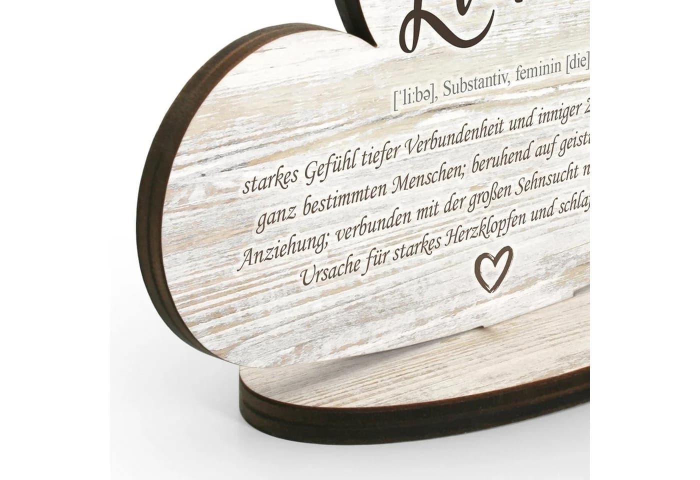 Kreative Feder Herz-Aufsteller Liebe Holz-Deko - Bild 3