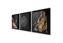 Kreative Feder 3D Wanduhr Gold & Schwarz Modern Bild 1