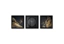 Kreative Feder 3D Wanduhr Gold & Schwarz Modern Bild 2