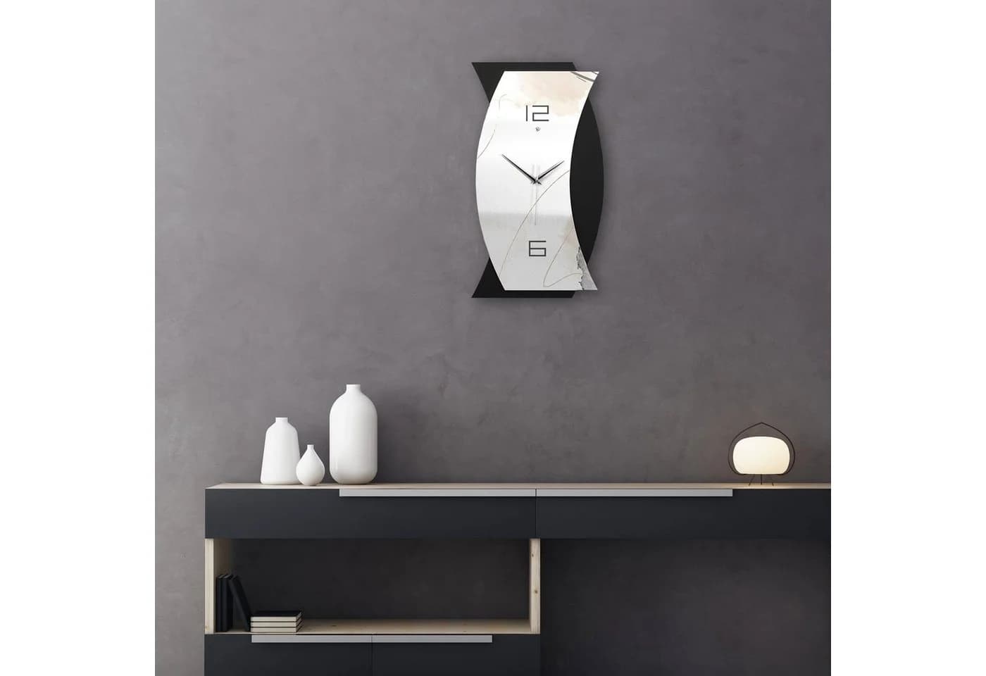 Kreative Feder 3D Designer-Wanduhr Artistic Silber Modern - Bild 3
