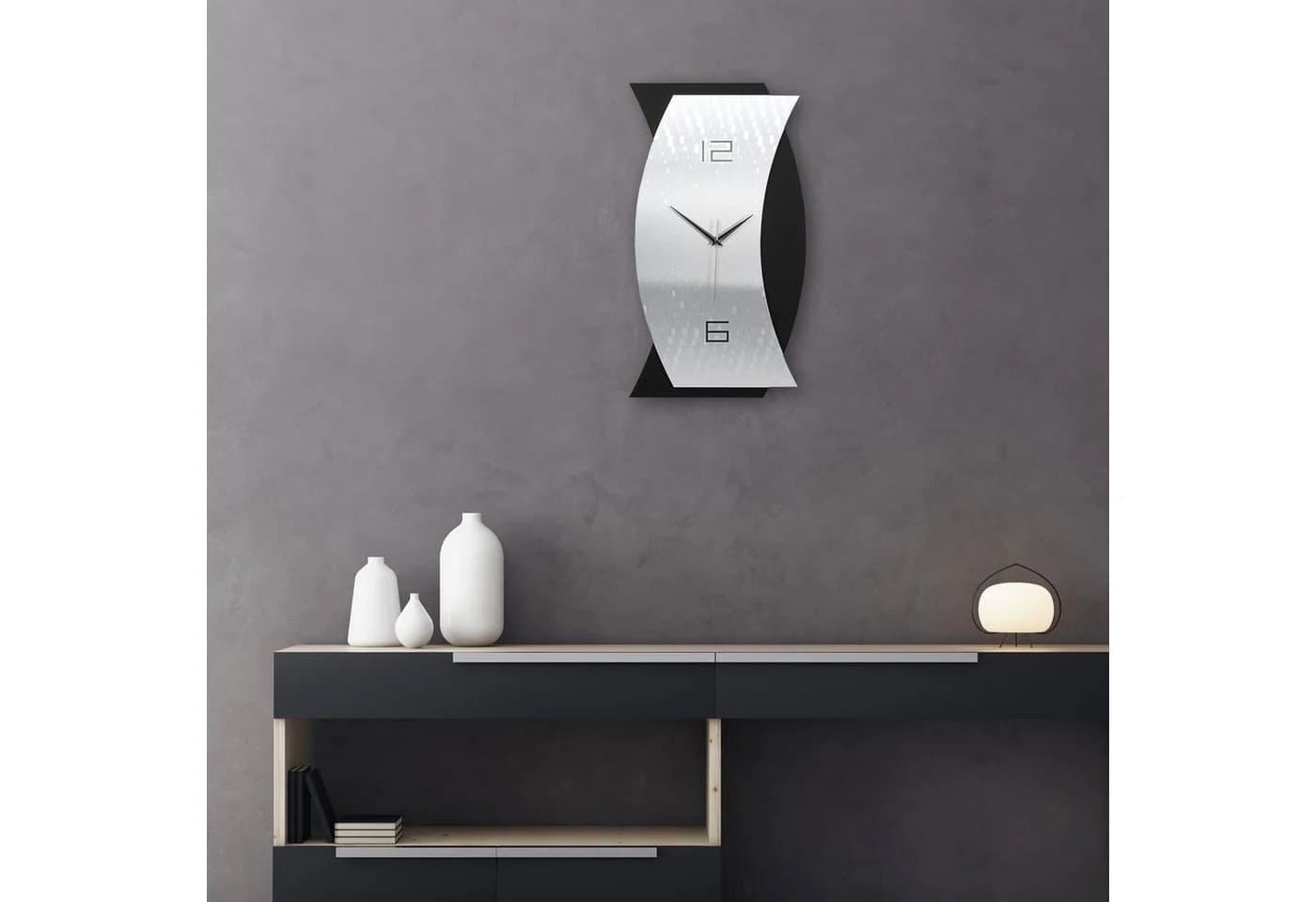 Kreative Feder 3D Designer-Wanduhr Silver Light Modern - Bild 3