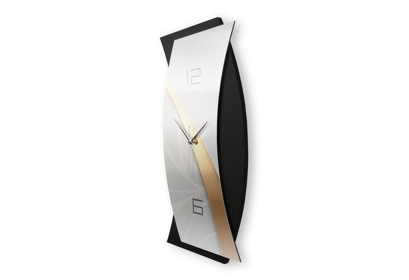 Kreative Feder Wanduhr 3D Designer Gold & Silver Funkuhr oder Quarzuhr