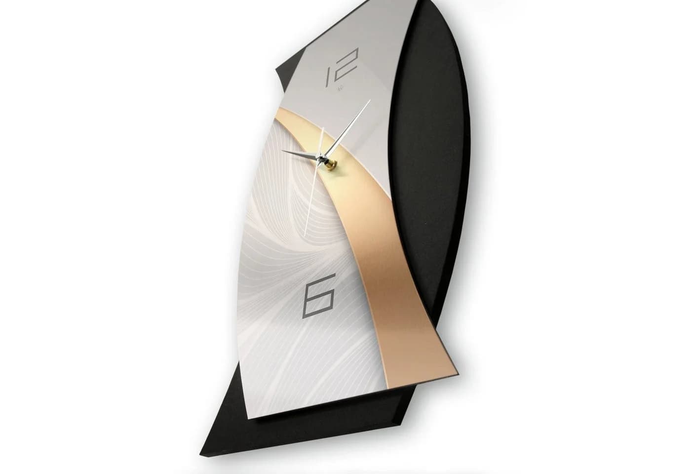 Kreative Feder Wanduhr 3D Designer Gold & Silver Funkuhr oder Quarzuhr - Bild 4