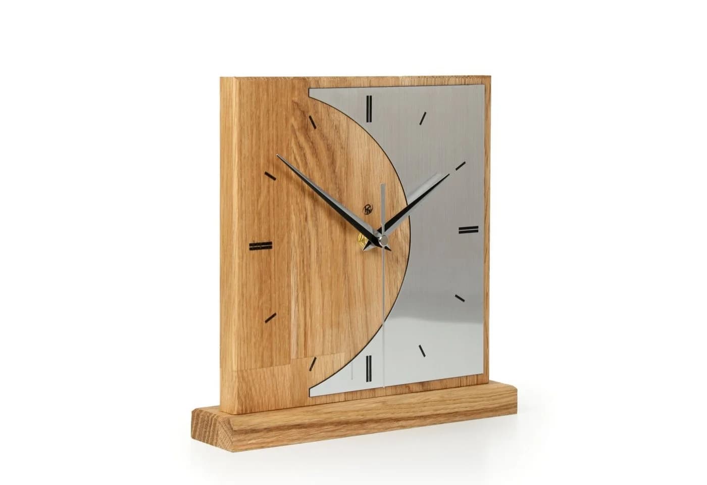 Kreative Feder Standuhr Silvermoon Massivholz Aluminium Modern