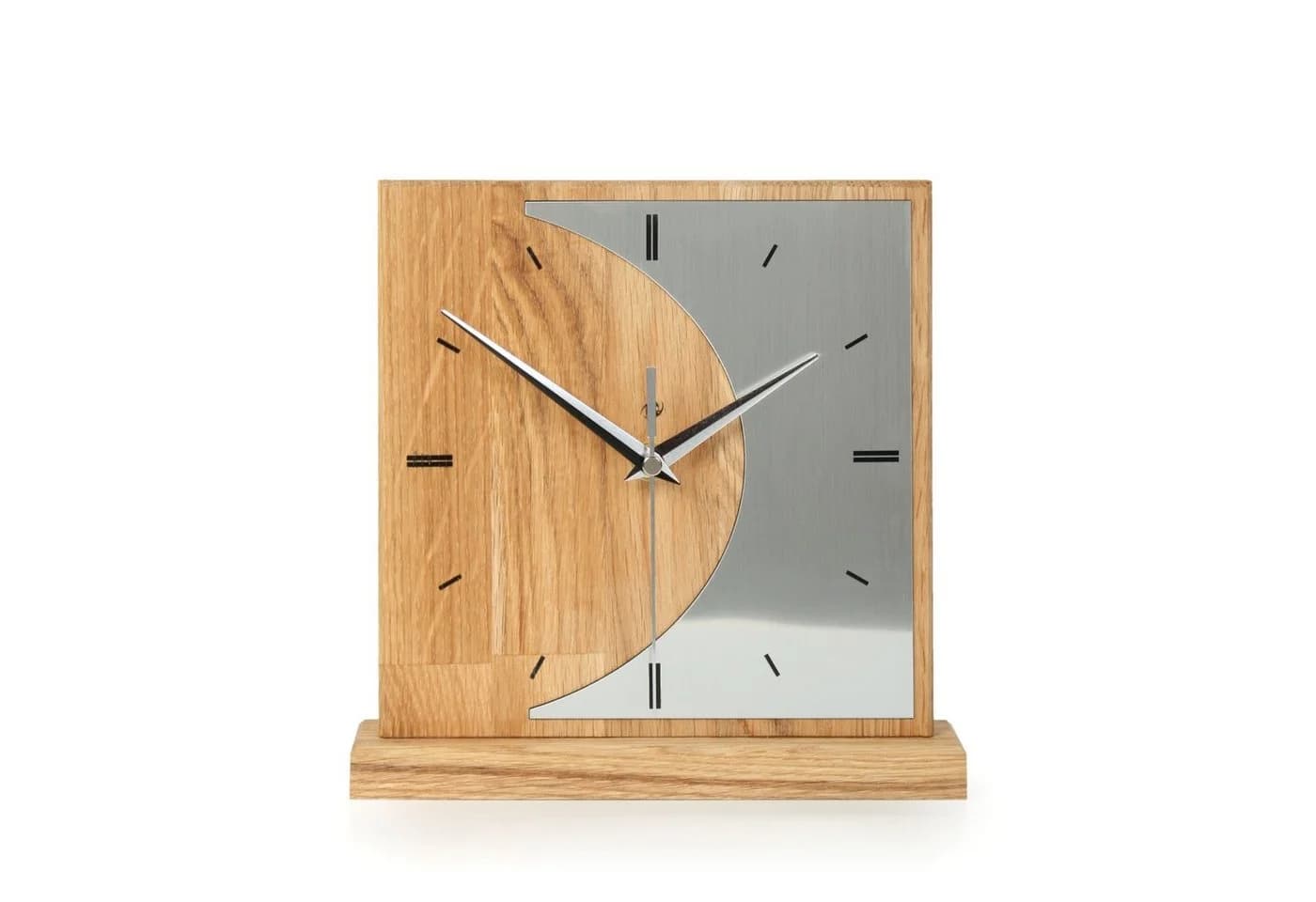 Kreative Feder Standuhr Silvermoon Massivholz Aluminium Modern - Bild 2