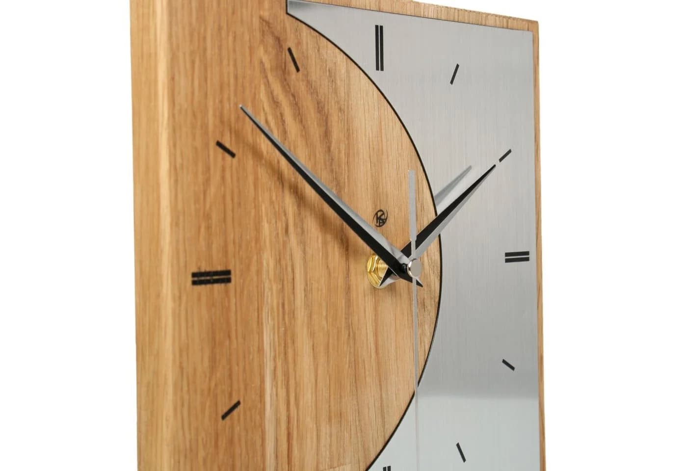 Kreative Feder Standuhr Silvermoon Massivholz Aluminium Modern - Bild 3