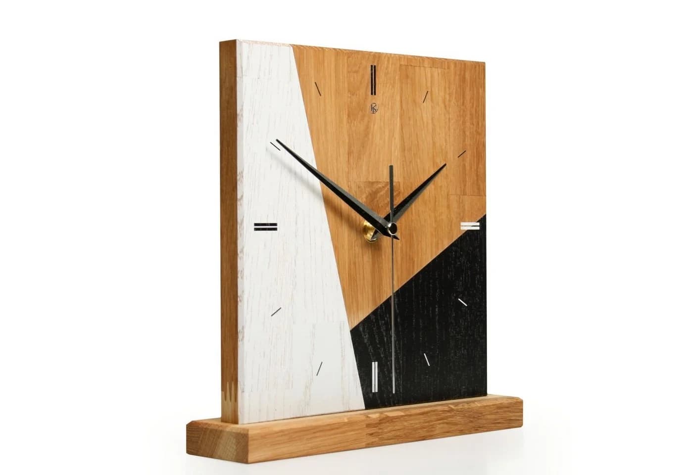Kreative Feder Standuhr „Triangle“ Massivholz Modern Elegant
