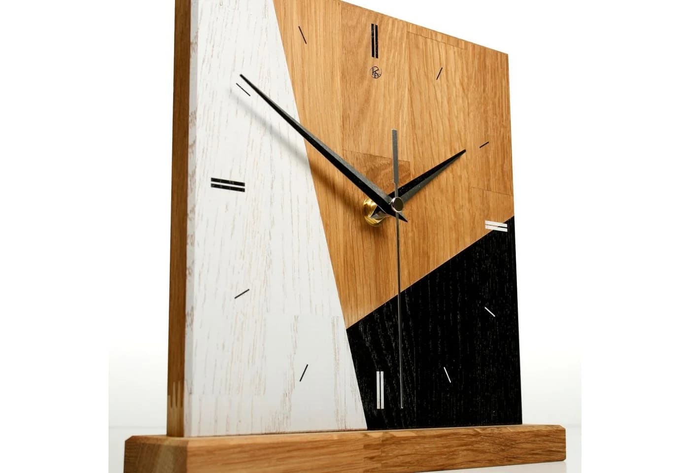 Kreative Feder Standuhr „Triangle“ Massivholz Modern Elegant - Bild 3