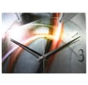 Kreative Feder Funkwanduhr 3D Design Wanduhr Abstrakt Rot Aluminium Bild 3