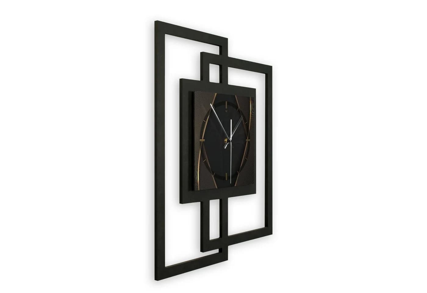 Kreative Feder Wanduhr Design-Wanduhr „Dark Elegance“ in modernem Metallic-Look