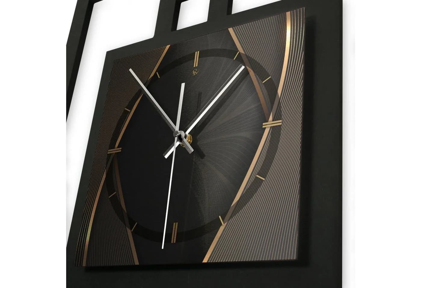 Kreative Feder Wanduhr Design-Wanduhr „Dark Elegance“ in modernem Metallic-Look - Bild 4