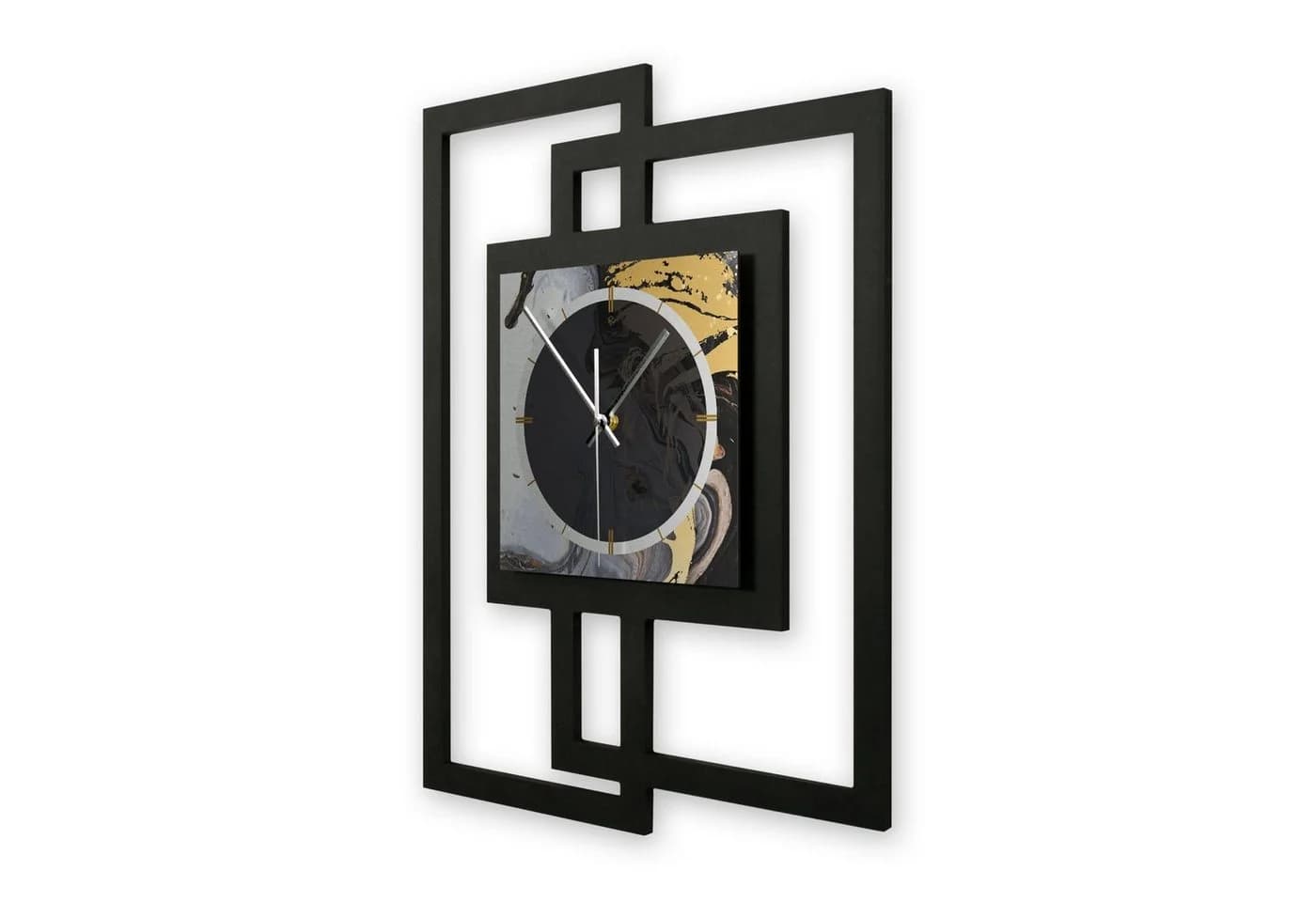 Kreative Feder Wanduhr Dark Elegance Modern Metallic Schwarz - Bild 3