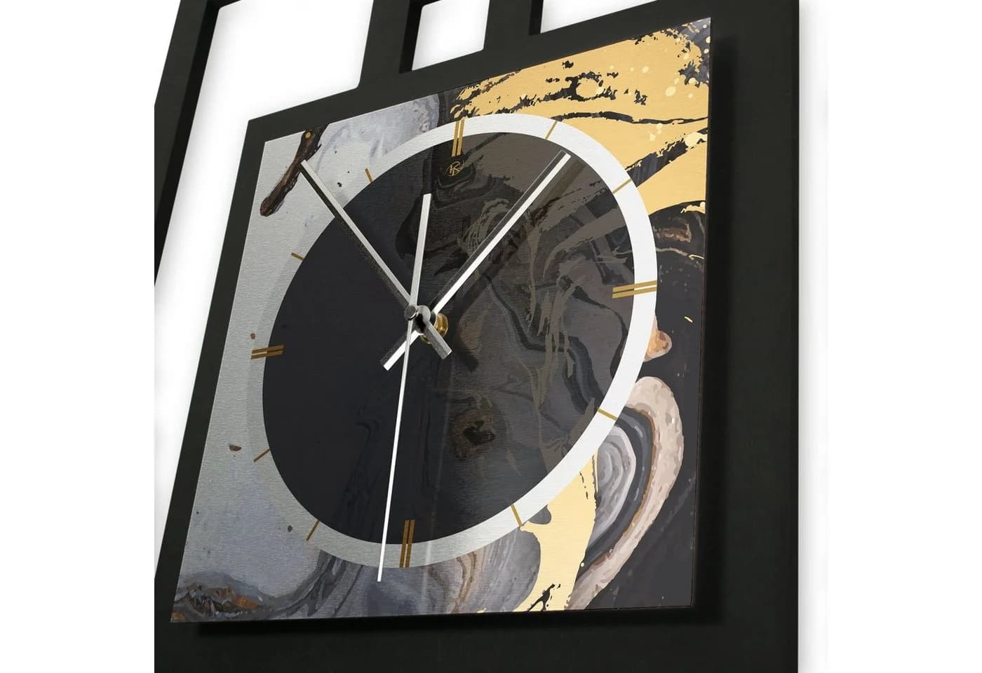 Kreative Feder Wanduhr Dark Elegance Modern Metallic Schwarz - Bild 4