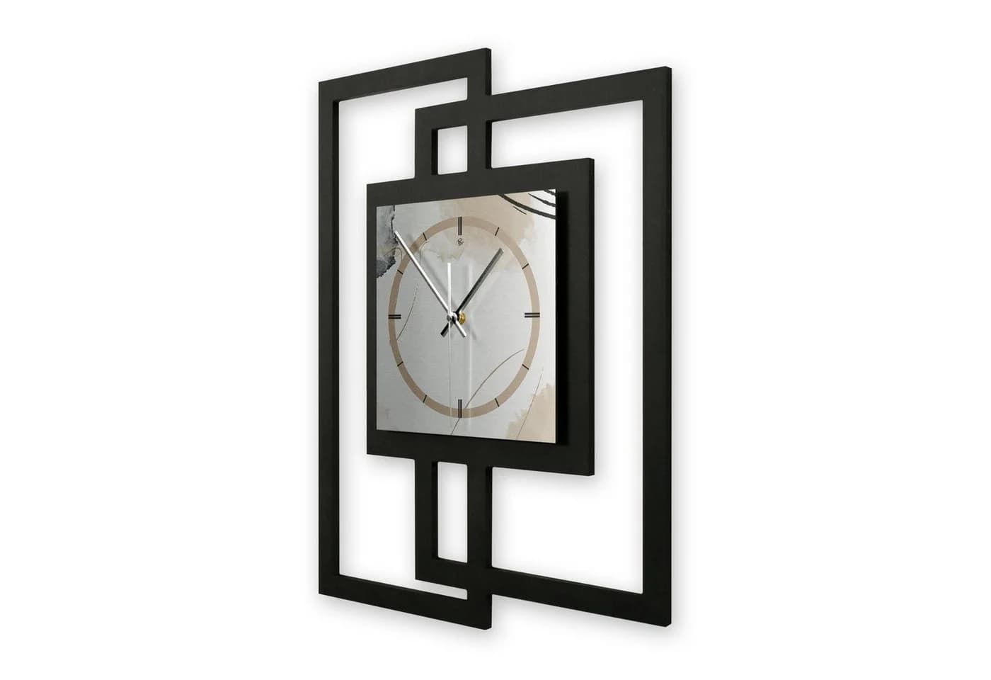 Kreative Feder Wanduhr „Abstract Elegance“ Moderner Metallic-Look