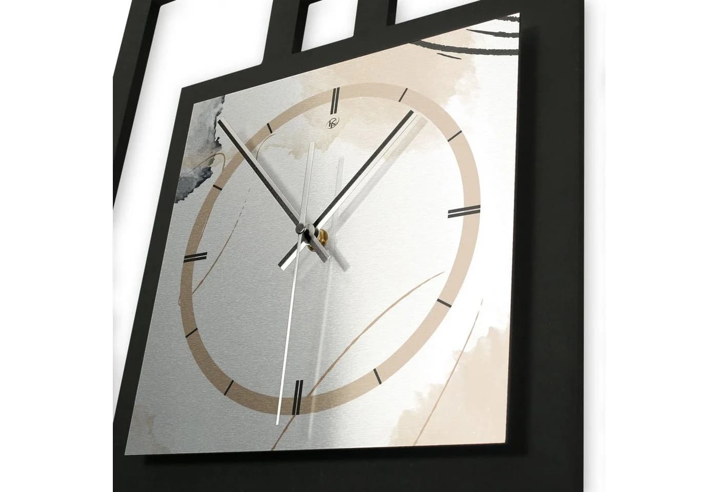Kreative Feder Wanduhr „Abstract Elegance“ Moderner Metallic-Look - Bild 4