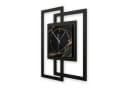 Kreative Feder Wanduhr Black & Gold Waves Modern Metallic 3D Bild 1