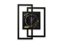 Kreative Feder Wanduhr Black & Gold Waves Modern Metallic 3D Bild 2