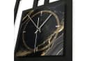 Kreative Feder Wanduhr Black & Gold Waves Modern Metallic 3D Bild 4