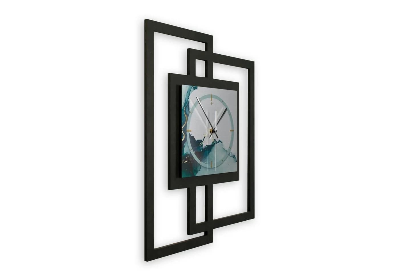 Kreative Feder Wanduhr Turquoise Modern Metallic-Look 3D Design - Bild 3