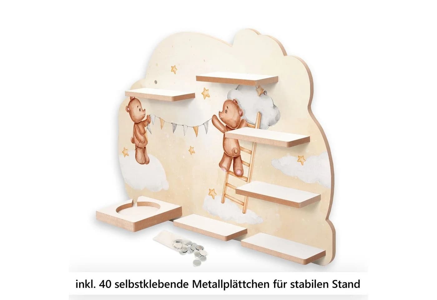 Kreative Feder Wandregal Musikbox-Regal Beige/Braun mit Magnetplättchen
