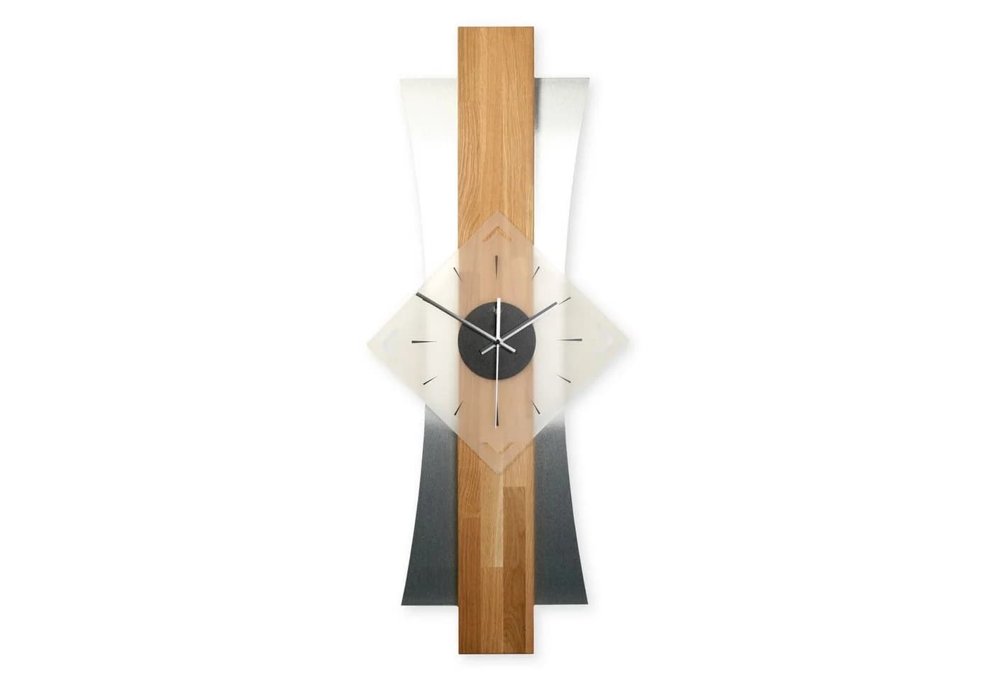 Kreative Feder Designer-Wanduhr Eiche Massivholz 3D-Design - Bild 2