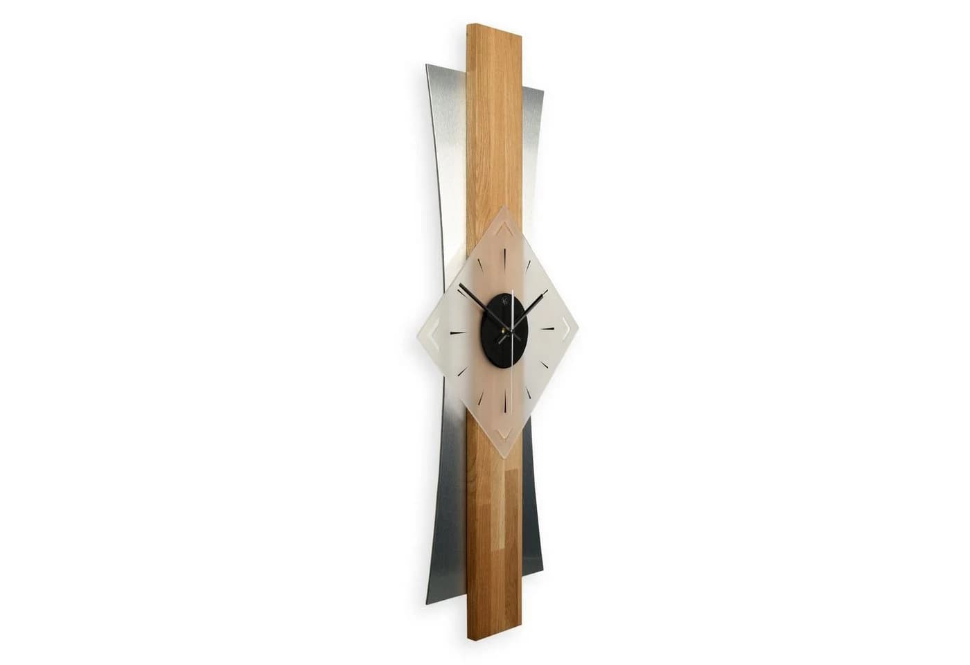 Kreative Feder Designer-Wanduhr Eiche Massivholz 3D-Design - Bild 3