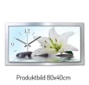Kreative Feder Funkwanduhr „Weiße Lilie“ 3D Designer Wanduhr aus Alu, leise Bild 1