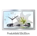 Kreative Feder Funkwanduhr „Weiße Lilie“ 3D Designer Wanduhr aus Alu, leise Bild 2