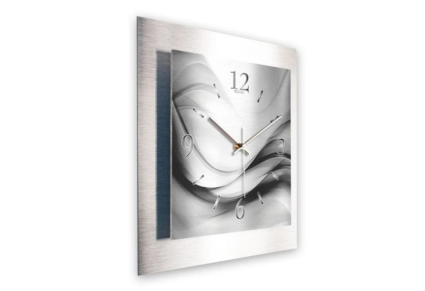 Kreative Feder 3D Designer-Wanduhr Abstrakt Silber Aluminium
