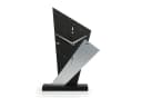 Kreative Feder Standuhr Designer-Standuhr „Square“ aus Holz - Schwarze Tischuhr ohne Ticken Bild 2