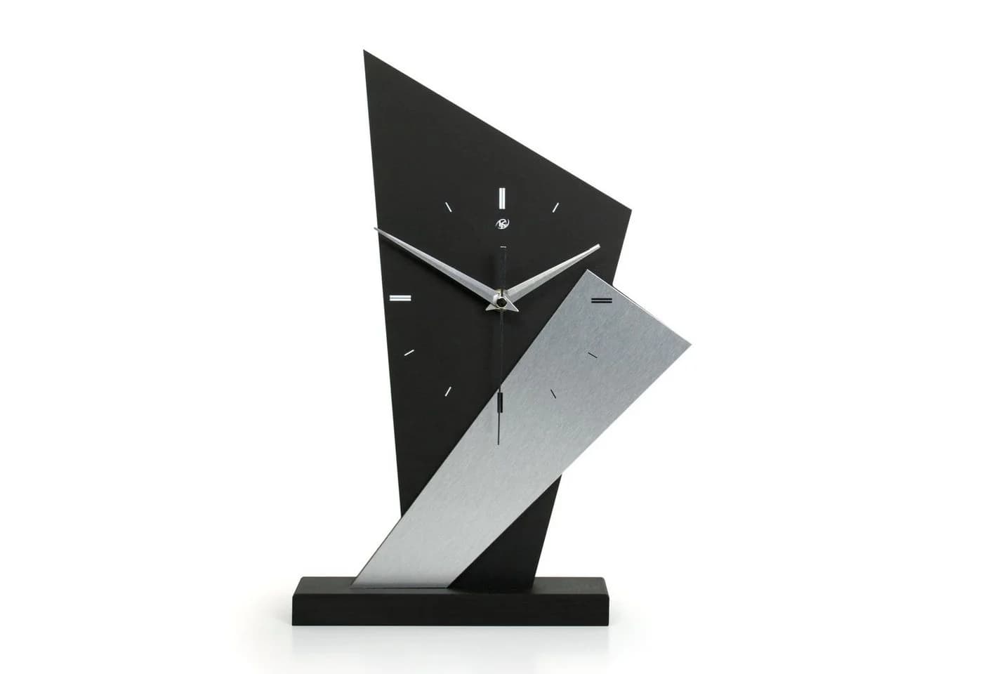Kreative Feder Standuhr Designer-Standuhr „Square“ aus Holz - Schwarze Tischuhr ohne Ticken - Bild 2