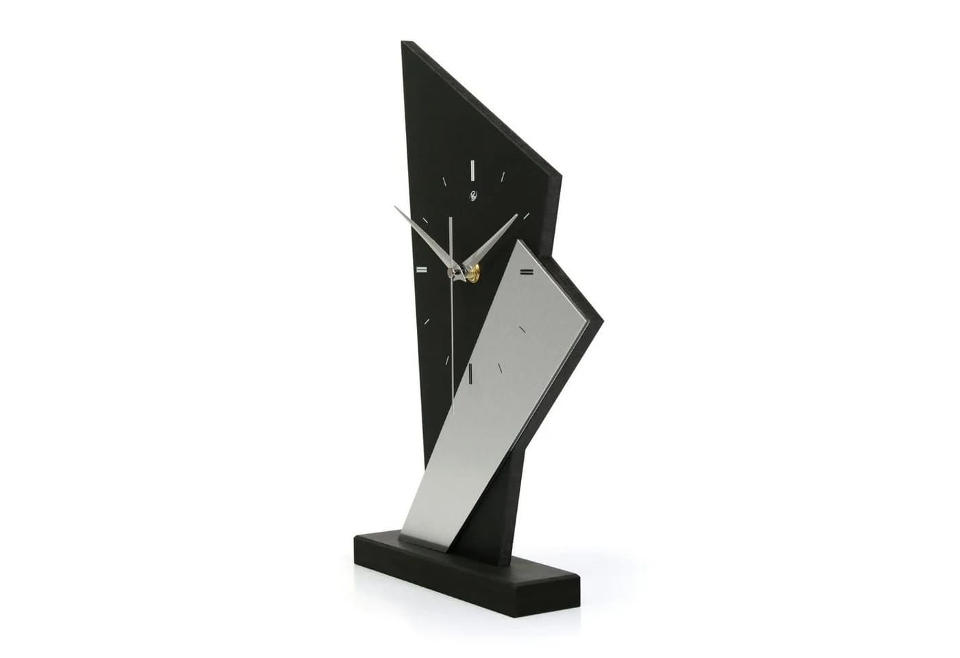 Kreative Feder Standuhr Designer-Standuhr „Square“ aus Holz - Schwarze Tischuhr ohne Ticken - Bild 4