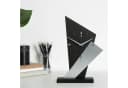 Kreative Feder Standuhr Designer-Standuhr „Square“ aus Holz - Schwarze Tischuhr ohne Ticken Bild 5
