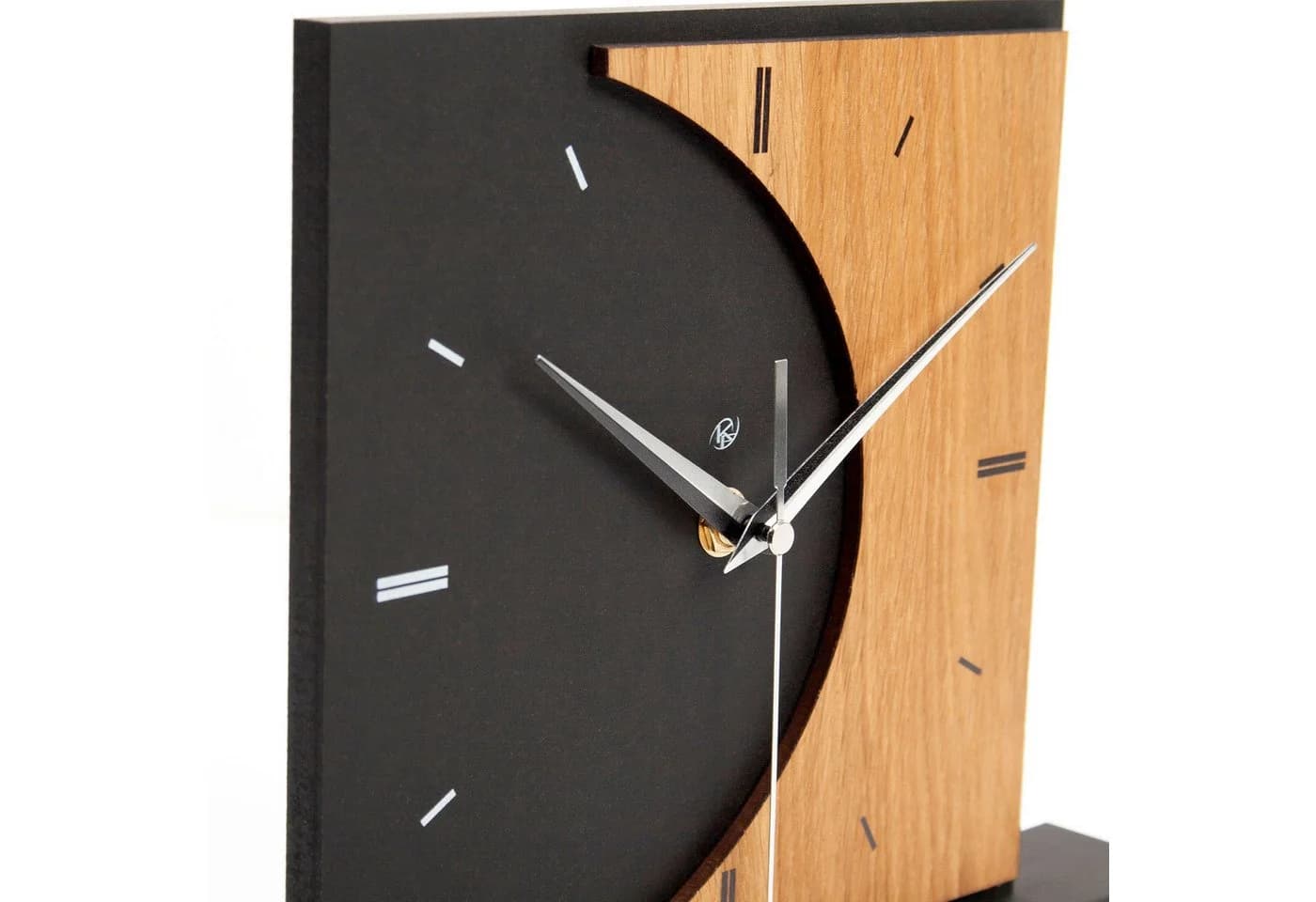 Kreative Feder Standuhr Moon Schwarz Leises Uhrwerk - Bild 3
