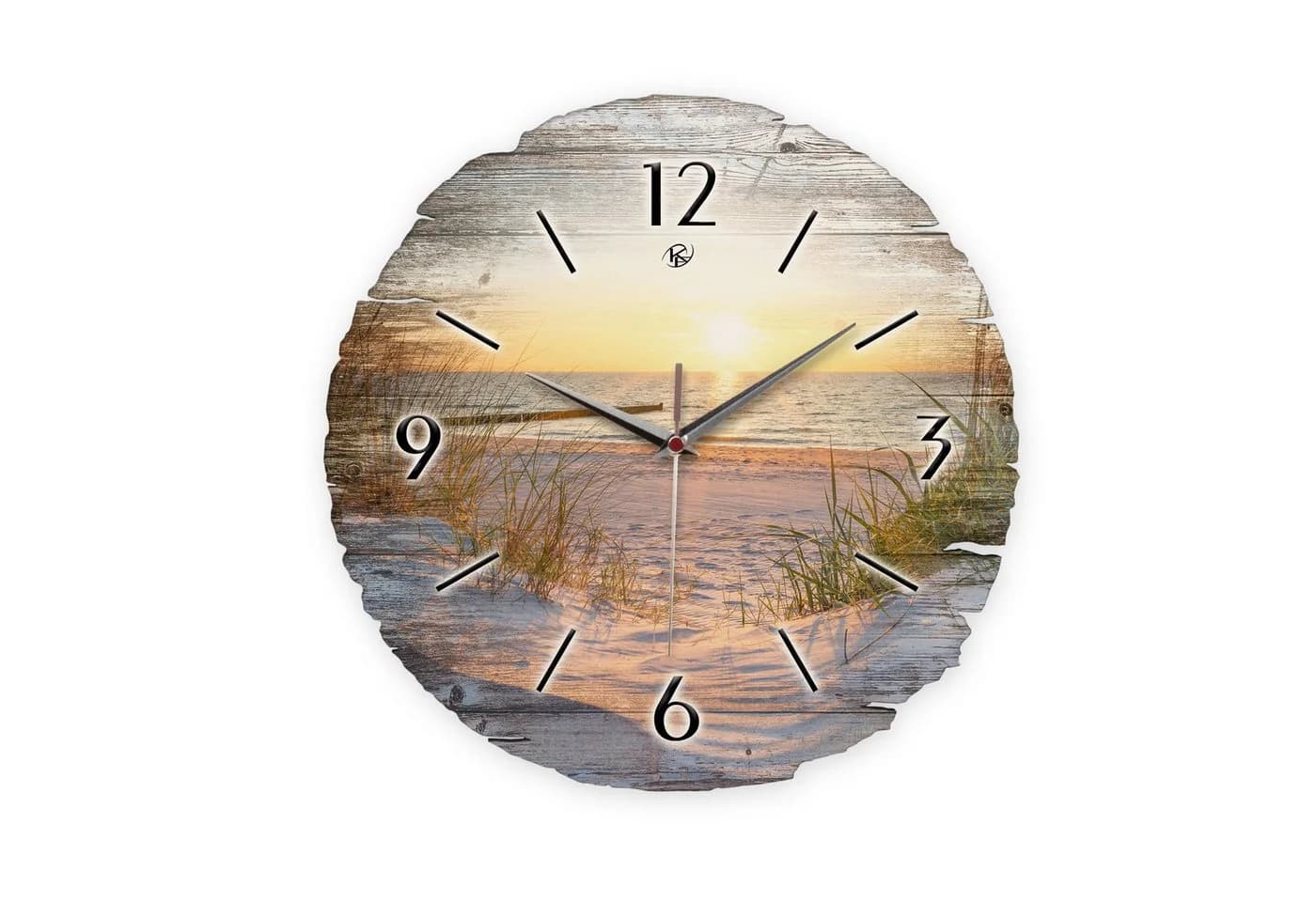 Kreative Feder Wanduhr Strand aus Naturholz 30cm - Bild 2