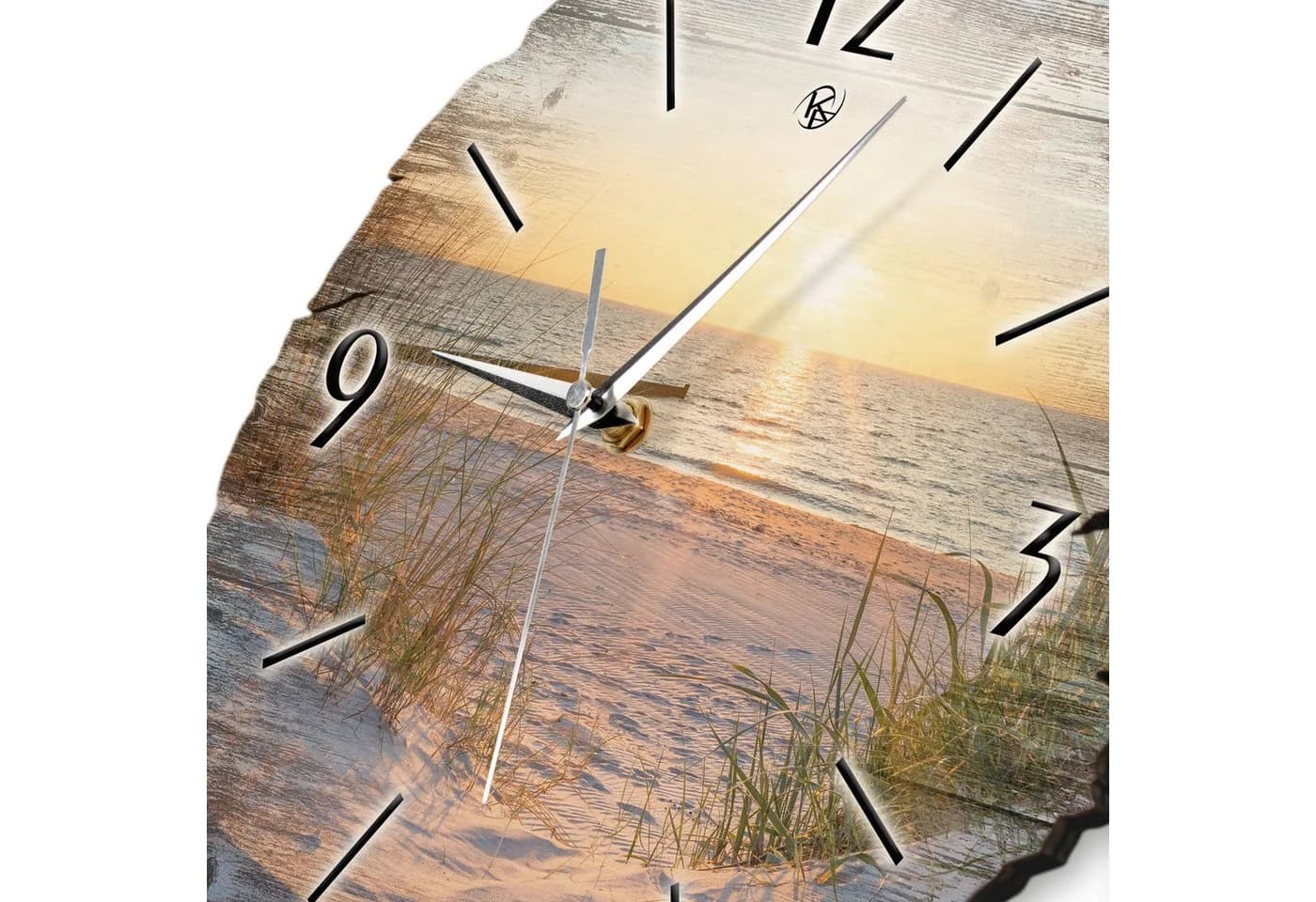 Kreative Feder Wanduhr Strand aus Naturholz 30cm - Bild 4