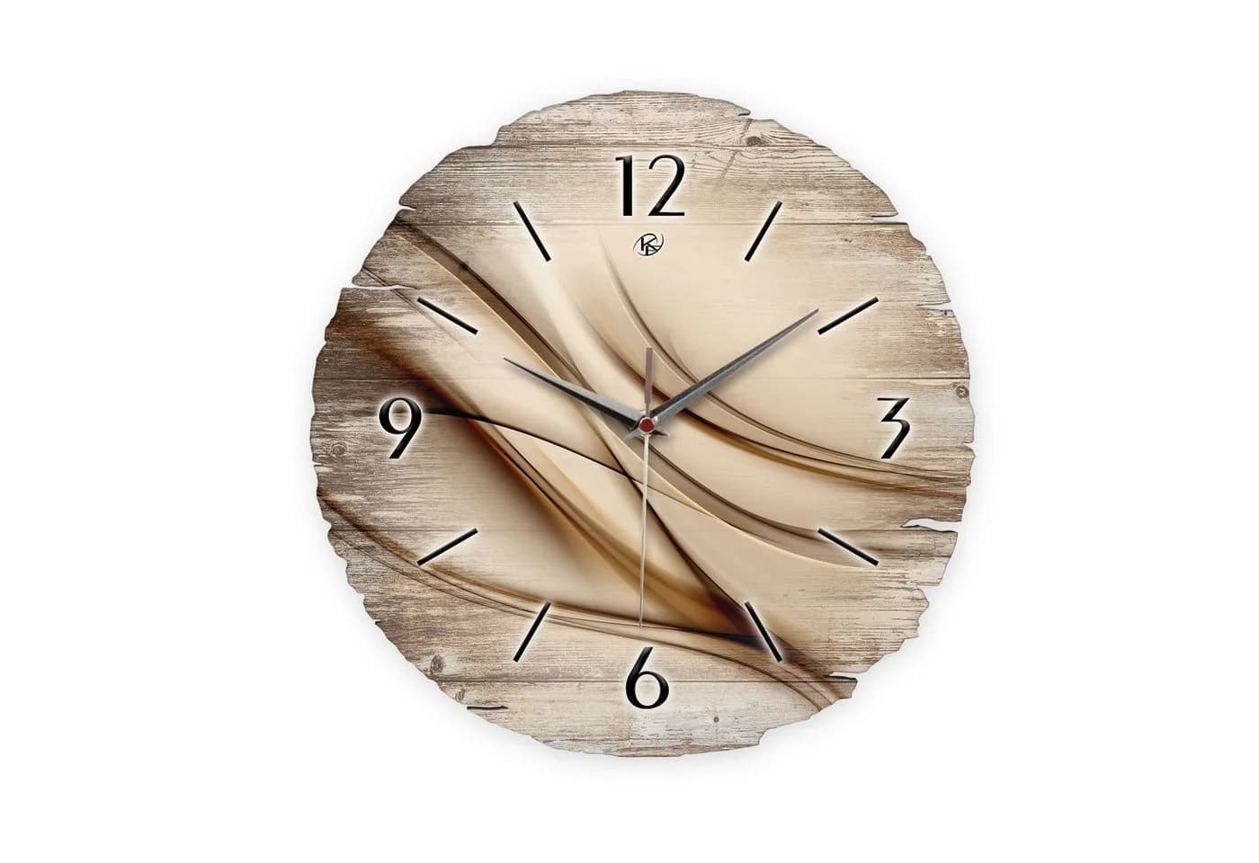 Kreative Feder Wanduhr Brown Line Naturholz ⌀ 30cm - Bild 2