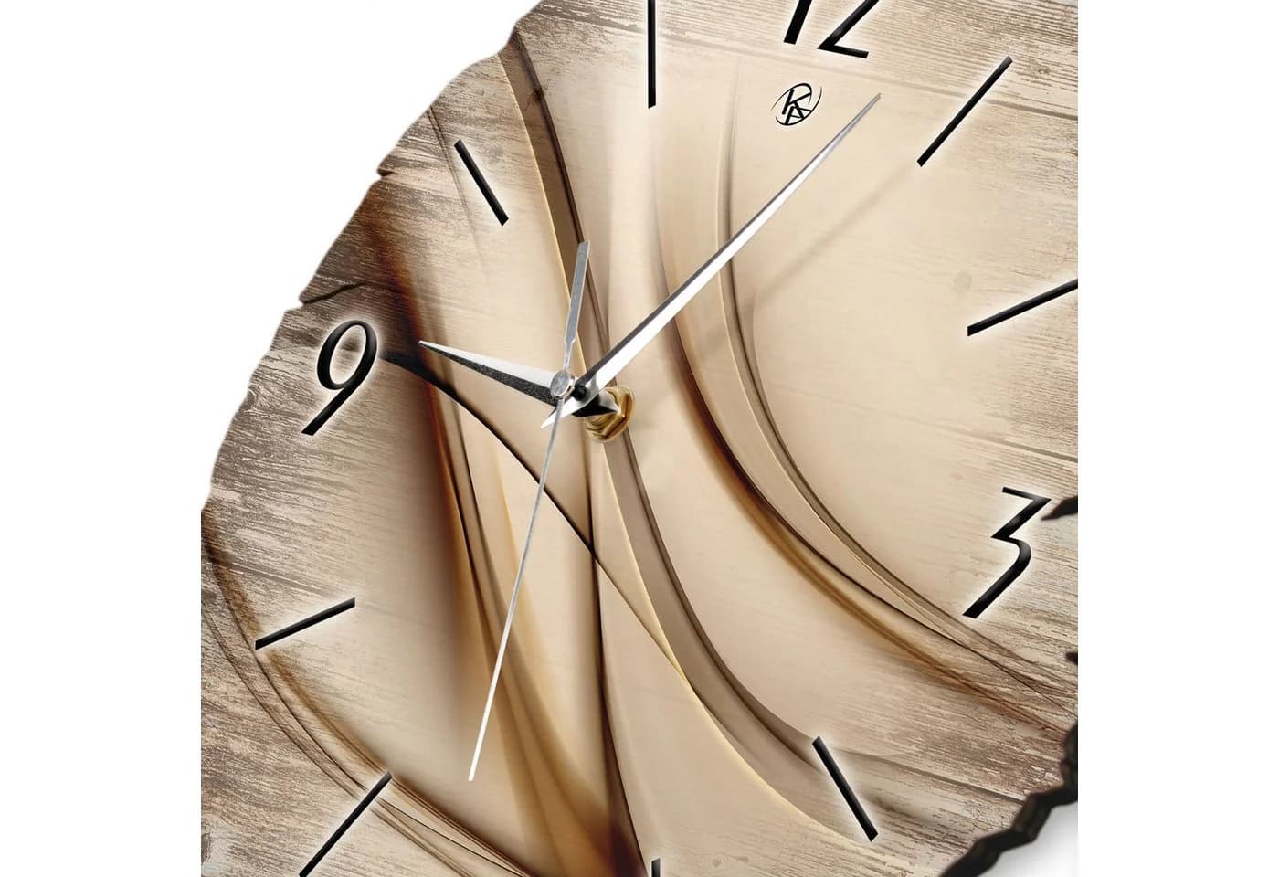 Kreative Feder Wanduhr Brown Line Naturholz ⌀ 30cm - Bild 4