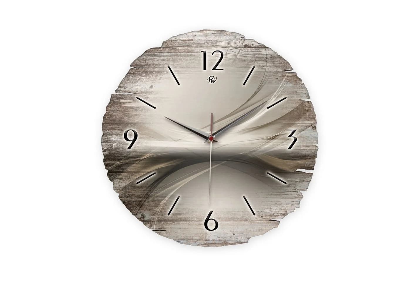Kreative Feder Wanduhr Silverline Naturholz Ø 30cm Silber - Bild 2